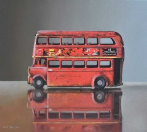 Old Toy Bus on Glass, by Lucy Mckie ROI