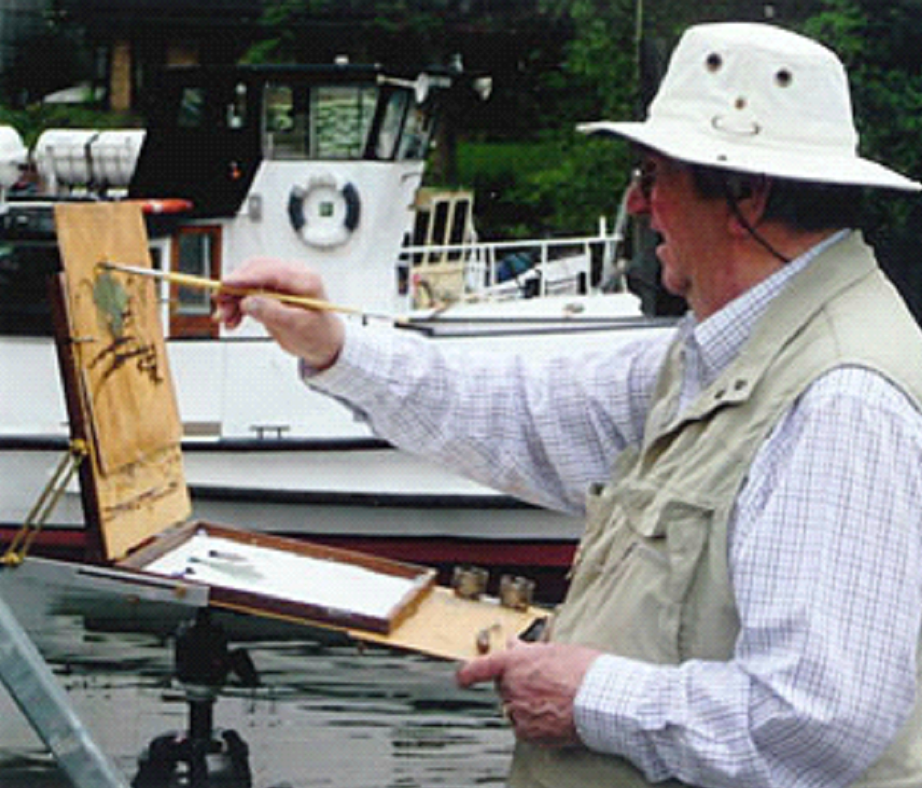 Fred Beckett painting outdoors